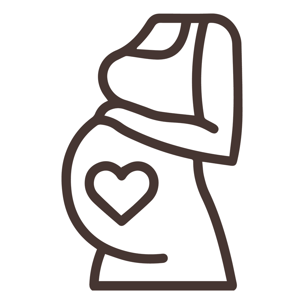 Icona di mamma incinta con cuore nella pancia - Supporto perinatalità