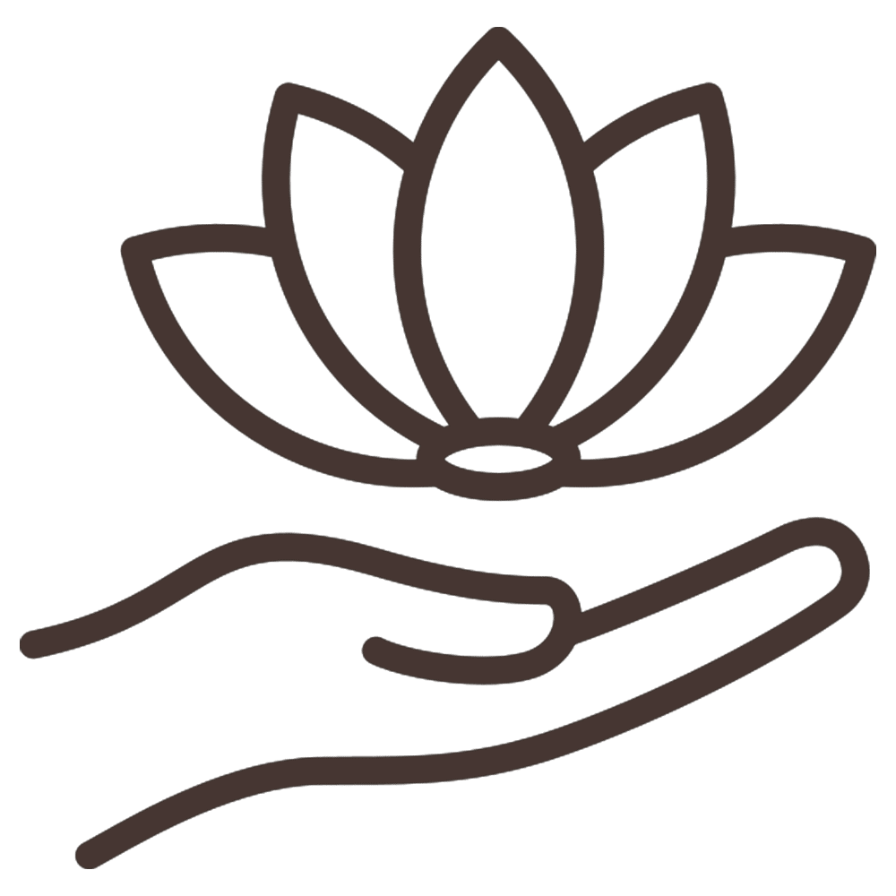 Icona con mano che sorregge un fiore di loto - Gestione delle emozioni